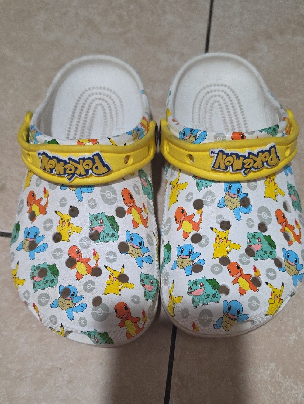 CROCS - Pokemon Print Clogs with Yellow Strap